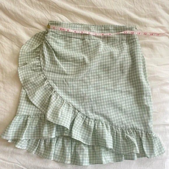 ASOS | ASOS DESIGN | Skirt with Ruffle-Gingham Print | Part of a Set | S… - Picture 6 of 8